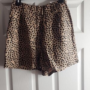 Express Tan and Black Polka Dot Shorts